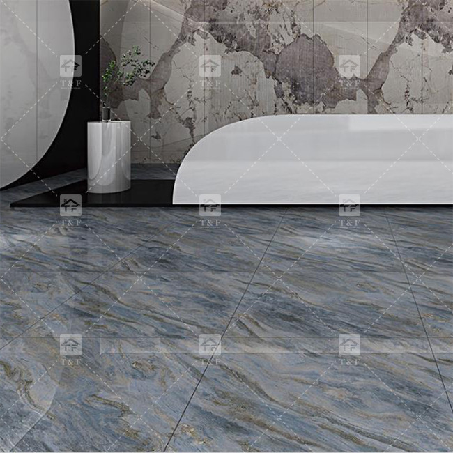 Luxury Full Body Marble High Glossy Porcelain Glazed Tiles For Living Room
