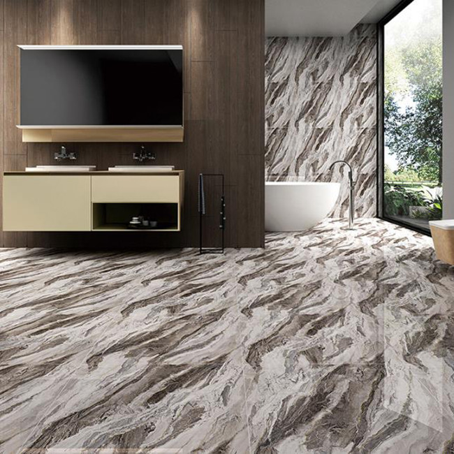 Luxury Full Body Marble High Glossy Porcelain Glazed Tiles For Living Room