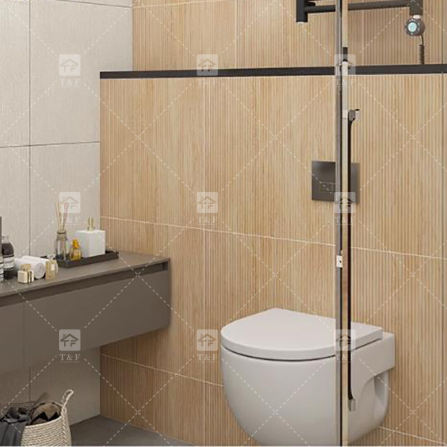 Grille Pull Trough Imitation Wood Grain Ceramic Tiles Balcony Floor Luxury Texture Background Wall