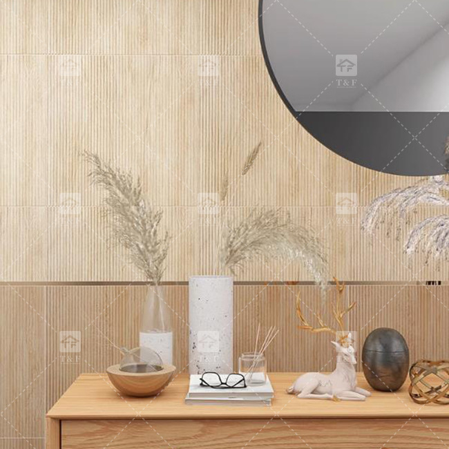 Grille Pull Trough Imitation Wood Grain Ceramic Tiles Balcony Floor Luxury Texture Background Wall