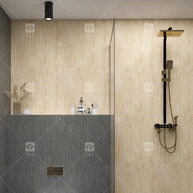 Grille Pull Trough Imitation Wood Grain Ceramic Tiles Balcony Floor Luxury Texture Background Wall