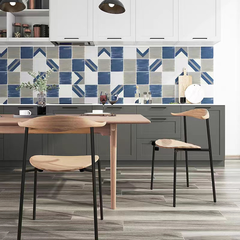 Nordic INS Style Black White Glazed Porcelain Tiles 300*300mm For Floor And Interior Wall