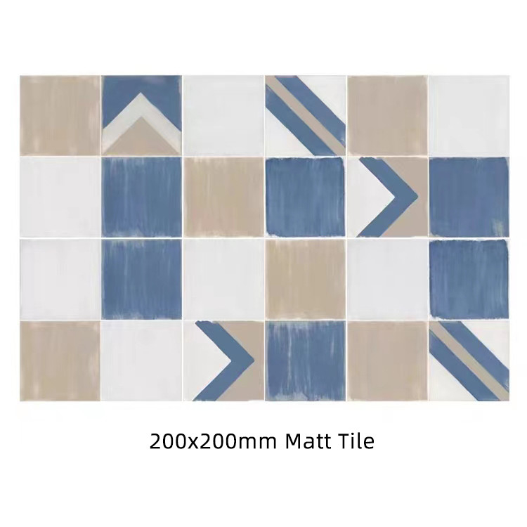 Nordic INS Style Black White Glazed Porcelain Tiles 300*300mm For Floor And Interior Wall