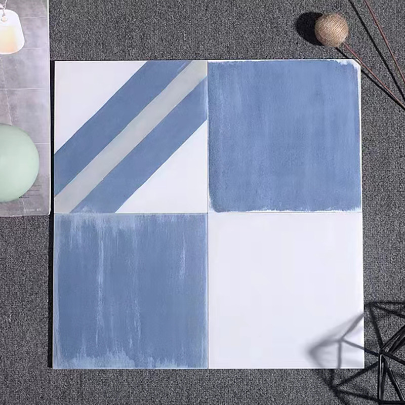 Nordic INS Style Black White Glazed Porcelain Tiles 300*300mm For Floor And Interior Wall