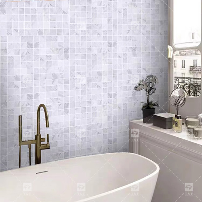 Classic Carrara Natural Marble Stone Mosaic Porcelain Tiles For Floor And Wall