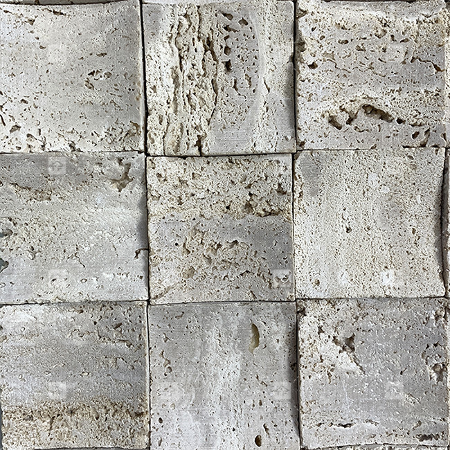 Natural Marble Beige Travertine Mosaic Floor Wall Tile Concave Background Wall Culture Tile