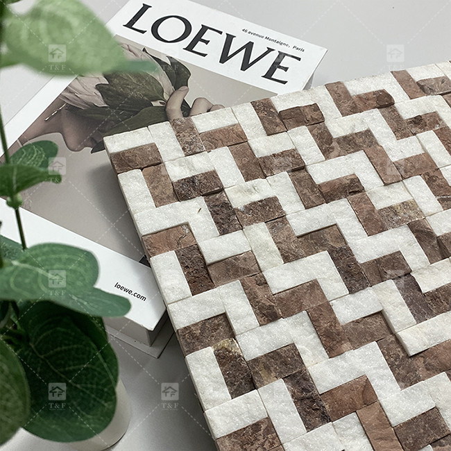 Marble Stone Look Mosaic Tiles Matte Surface Decorate Bathroom Kitchen Backsplash