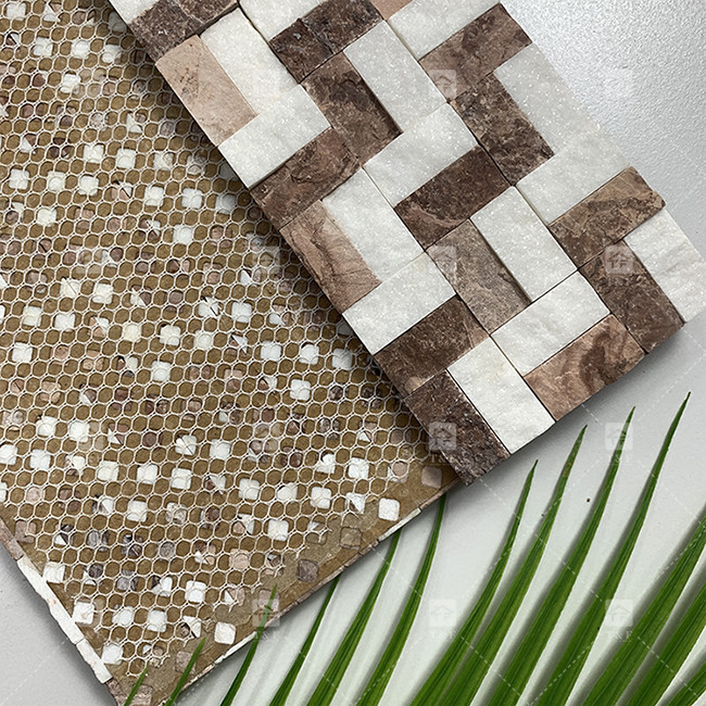 Marble Stone Look Mosaic Tiles Matte Surface Decorate Bathroom Kitchen Backsplash