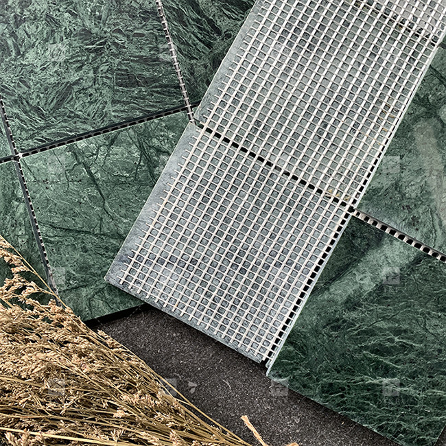 Natural Marble Mosaic Polished Swimming Pool Tile Green Square Shape Home Decoration