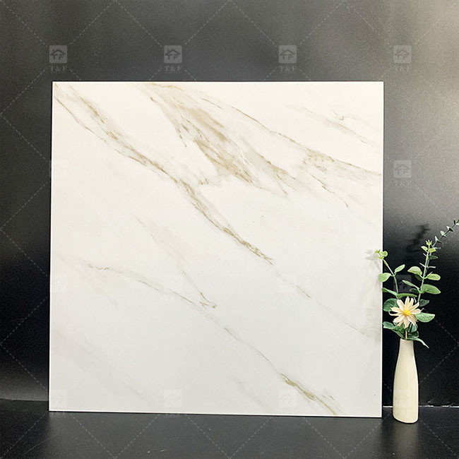 White Color Marble Look Porcelain Rustic Tile For Bedroom Or Kitchen