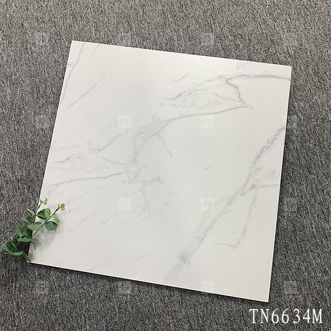 White Color Marble Look Porcelain Rustic Tile For Bedroom Or Kitchen