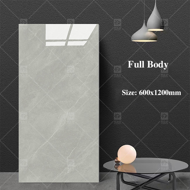 Modern Large Glazed Porcelain Tiles Gray Marble For Interior Wall Square Shape