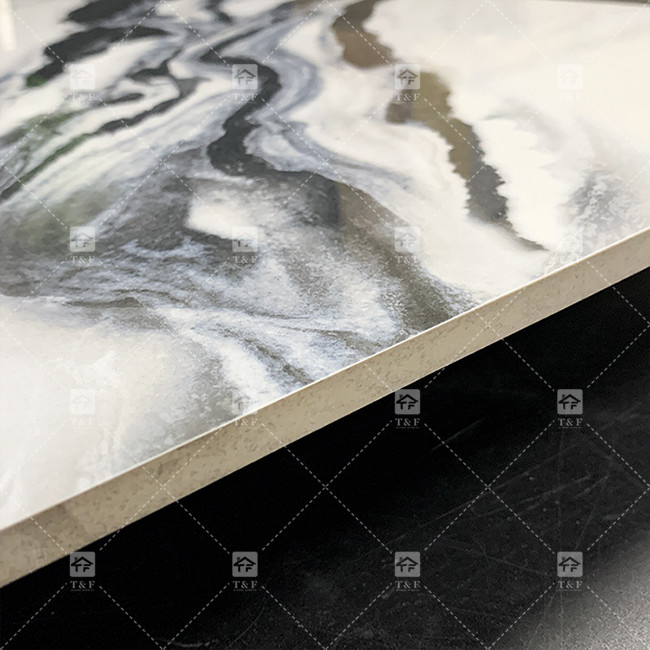 Panda White Marble Look Porcelain Tiles 600x1200mm Slab For Living Room Wall Decor Luxury Stone For Malls