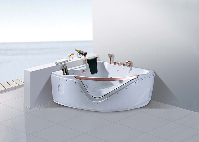Hydromassage Bathroom Jacuzzi Tub With 2 Seats Corner Installation