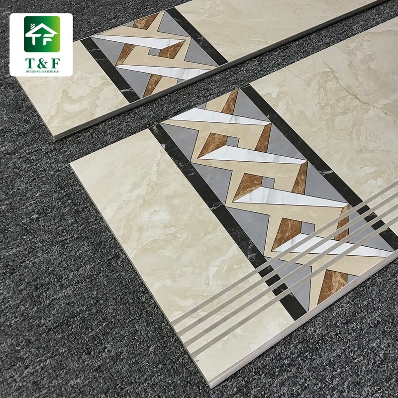 Porcelain Patterned Ceramic Floor Tiles Jade color Chinese Style