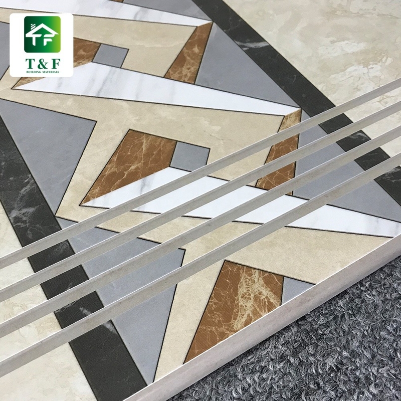Porcelain Patterned Ceramic Floor Tiles Jade color Chinese Style