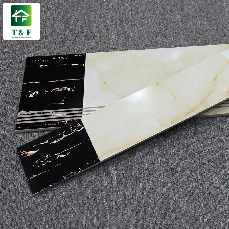 Glazed Marble Stair Tiles 11mm Non Slip Double Color Matching