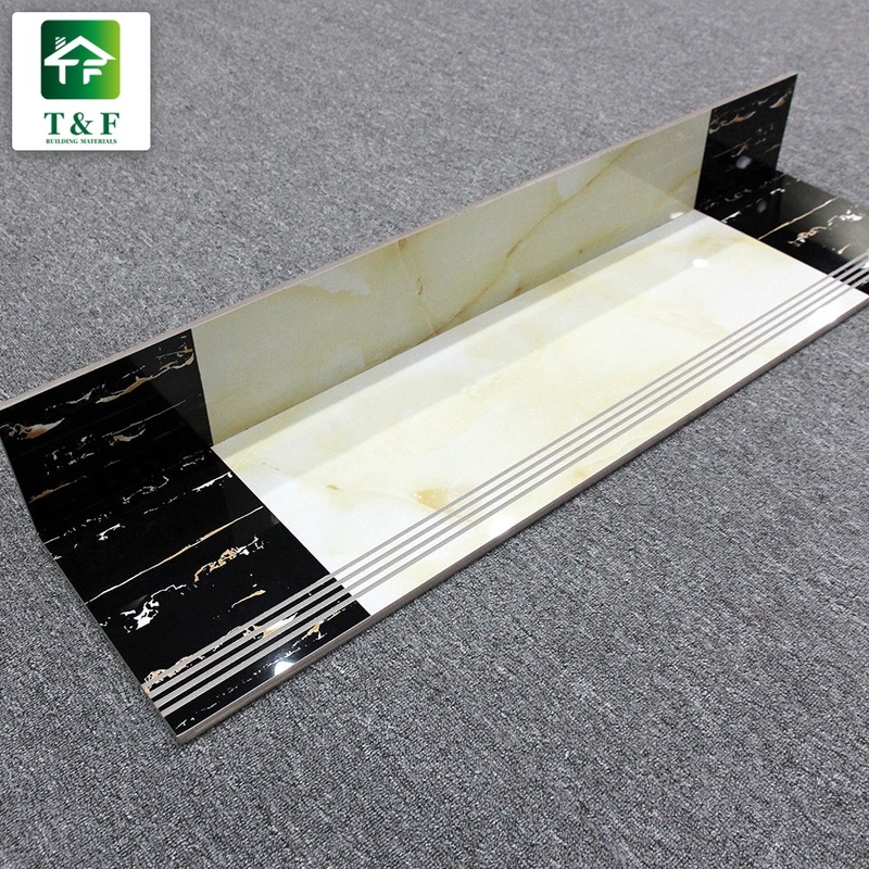 Glazed Marble Stair Tiles 11mm Non Slip Double Color Matching