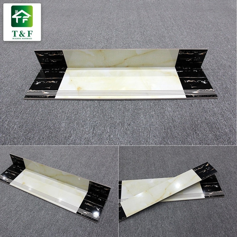 Glazed Marble Stair Tiles 11mm Non Slip Double Color Matching