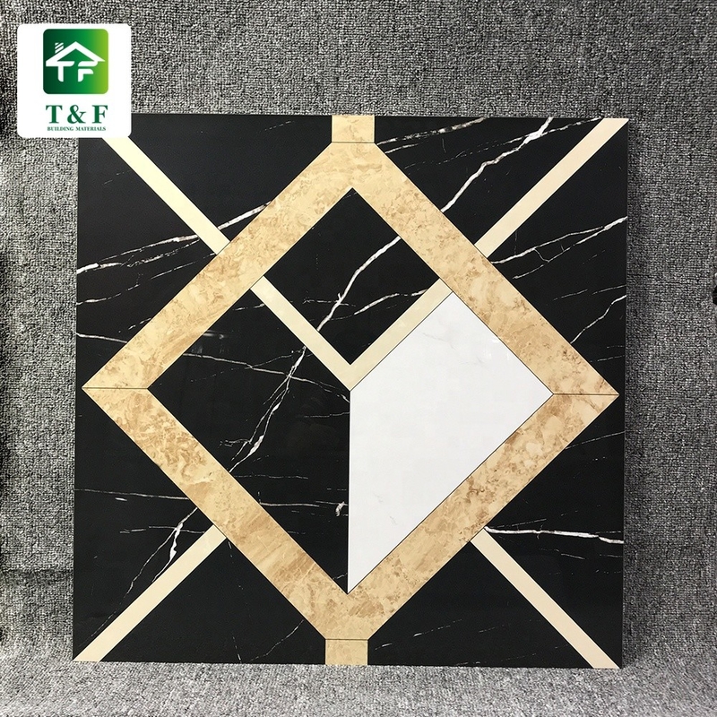 Mix color Glazed Ceramic Tile Flooring Glossy finish 10mm Thickness
