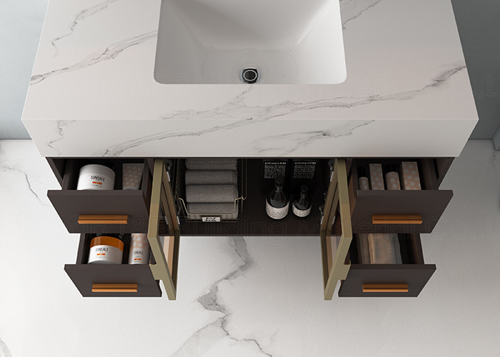 Modern Luxury Wall Hung Floating Bathroom Vanity Units Cabinet HD Smart LED Silver Mirror