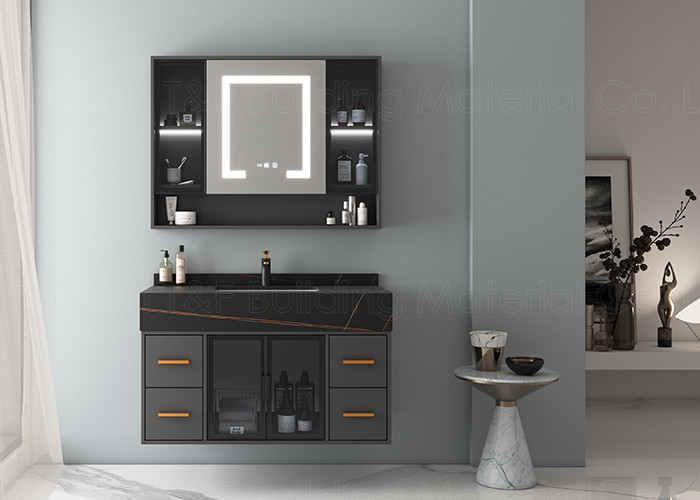 Modern Luxury Wall Hung Floating Bathroom Vanity Units Cabinet HD Smart LED Silver Mirror